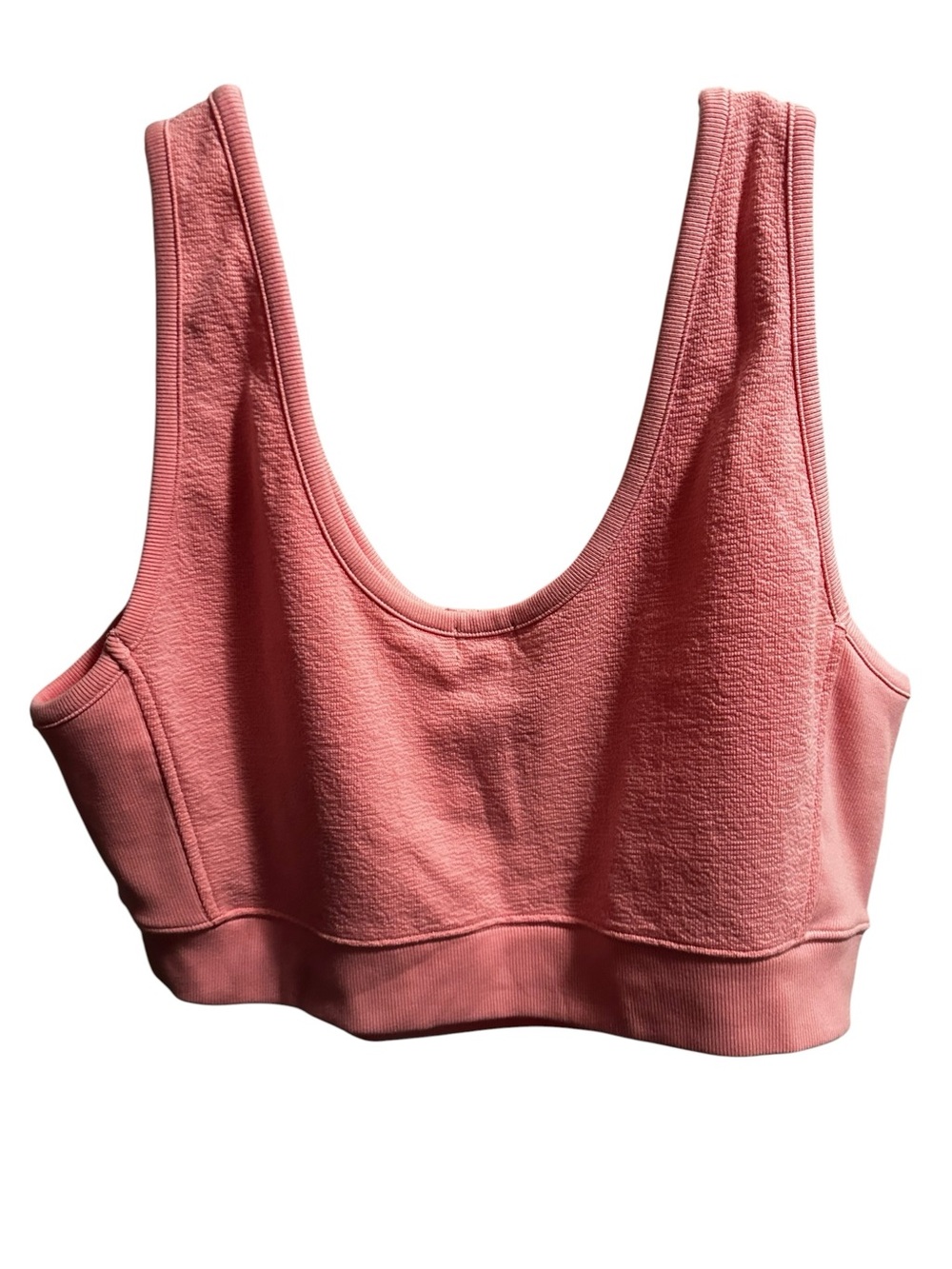 aerie Coral Pink Ribbed Henley Cropped Tank size 2X - Picture 5 of 6